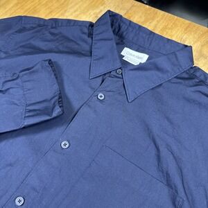 Calvin Klein Men's Navy Blue Long Sleeve Button Down Shirt Size XL Casual